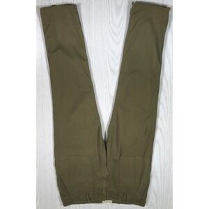 Nili Lotan Pants 111/88 80NL Womens 8 Green Cotton Blend Raw Hem Stretch USA